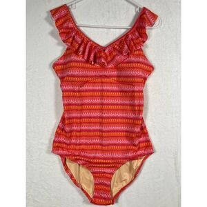 Cabana Life One Piece Swimsuit Size Large Empire Waist Ruffle Boca Raton NEW